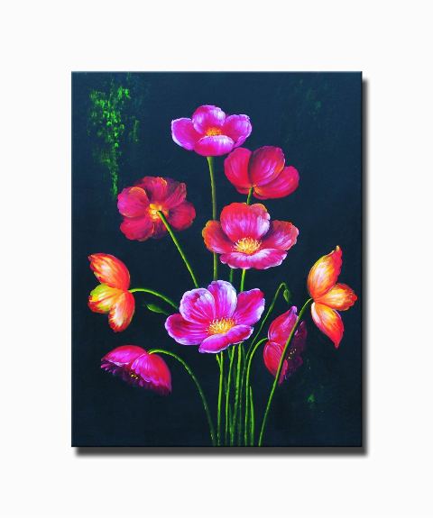 Midnight Poppies Canvas Wall Art - RoseStraya.com