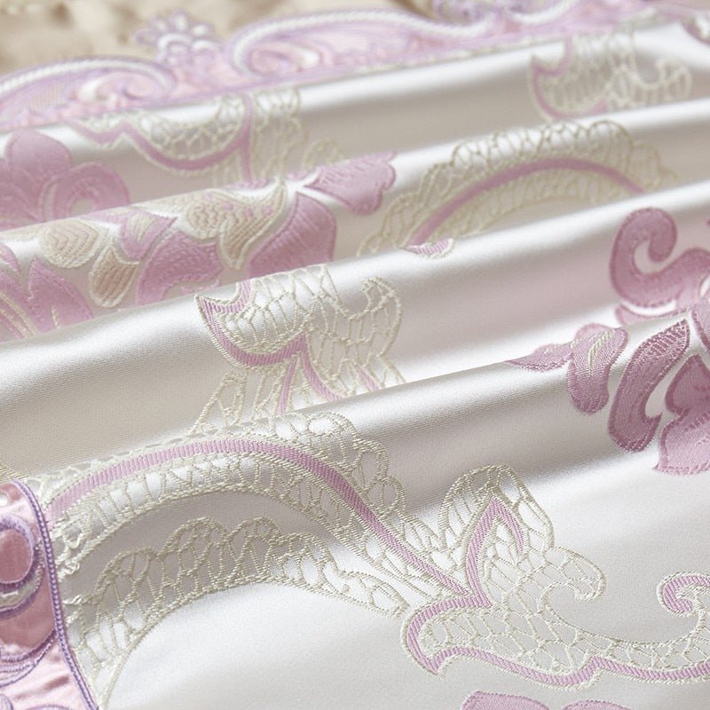 Nasreen 1000TC Satin Jacquard Egyptian Cotton Luxury European Duvet Cover Sets - RoseStraya.com