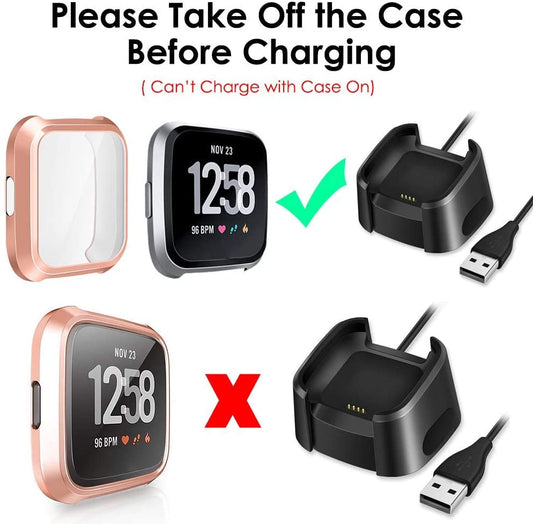 Fitbit Versa Lite Protective Cases Thin Soft TPU Full Coverage Screen Cover Protector