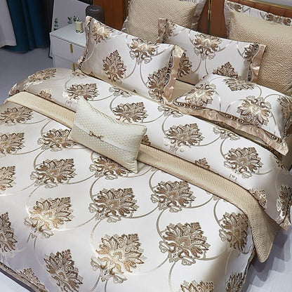 Nilofar 1000TC Satin Jacquard Egyptian Cotton Luxury European Duvet Cover Sets - RoseStraya.com