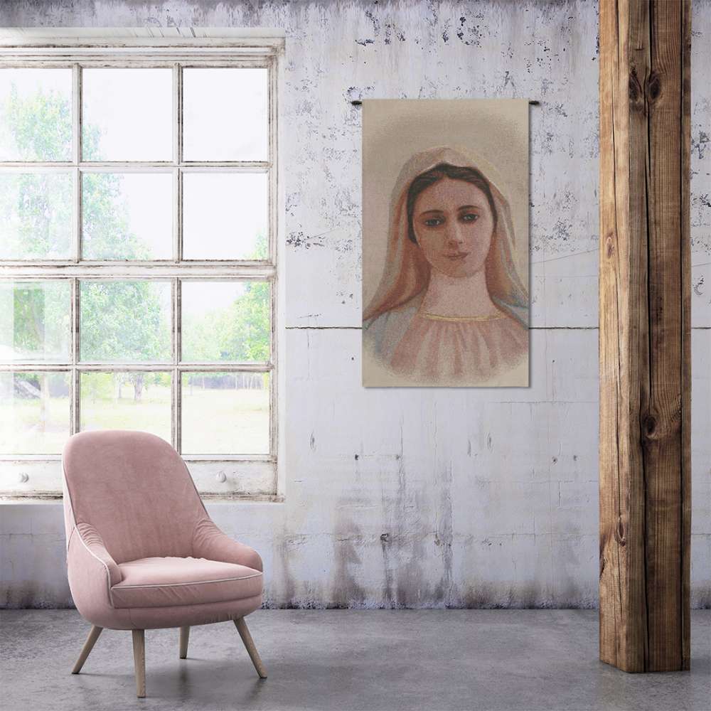 Our Lady of Medjugorie European Tapestry Wall Art Decor Alberto Passini - RoseStraya.com