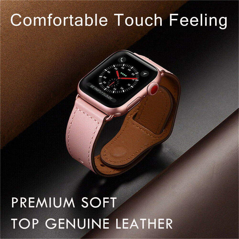 Genuine Leather Strap Fit Apple Watch iWatch Series SE 8 7 6 5 4 3 2 1 41mm 45mm