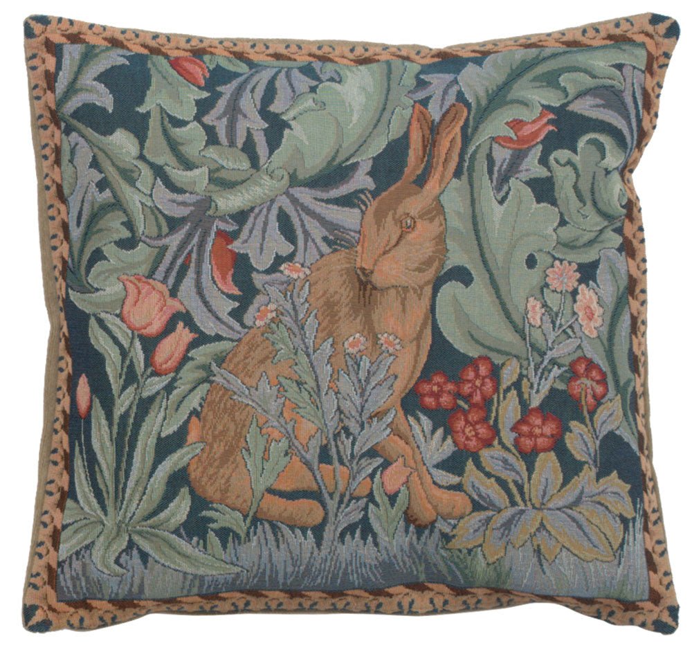 Rabbit As William Morris Right Small French Cushion - RoseStraya.com