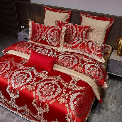 Rochana 1000TC Satin Jacquard Egyptian Cotton Luxury European Duvet Cover Sets - RoseStraya.com