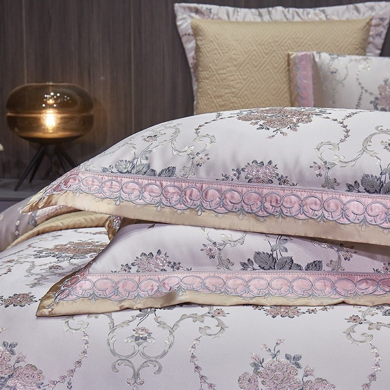 Roseo 1000TC Satin Jacquard Egyptian Cotton Luxury European Duvet Cover Sets - RoseStraya.com