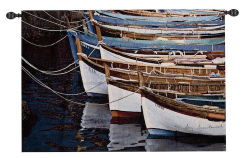 Row of Boats Fine Art Tapestry - RoseStraya.com