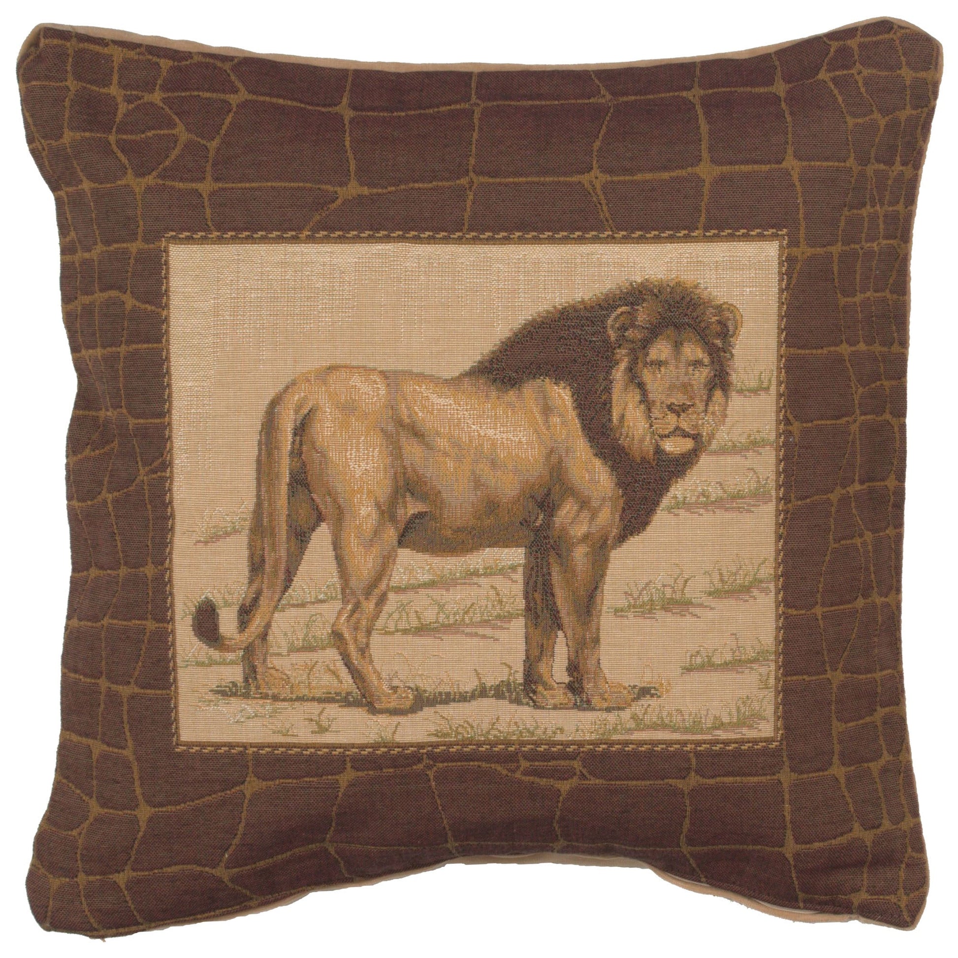 Savannah Lion French Cushion - RoseStraya.com