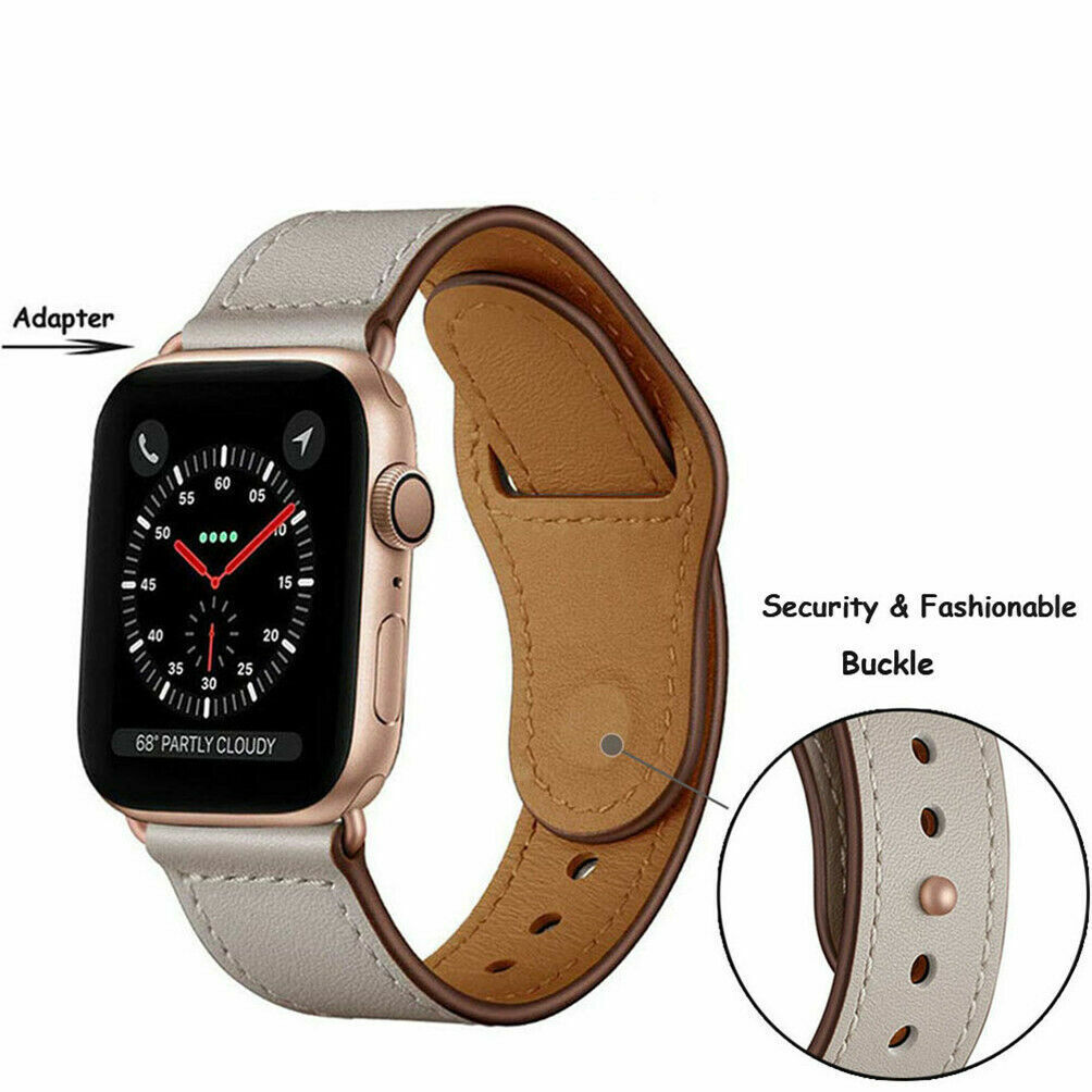 Genuine Leather Strap Fit Apple Watch iWatch Series SE 8 7 6 5 4 3 2 1 41mm 45mm