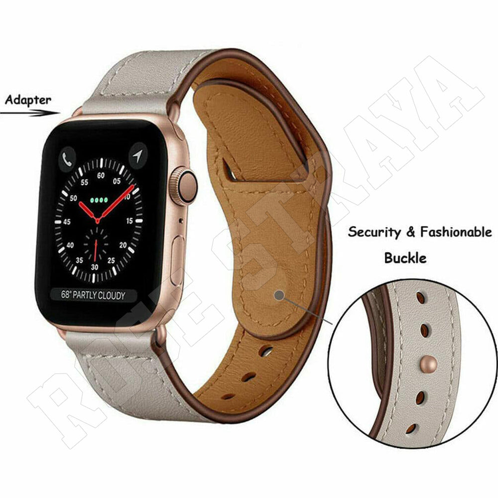Genuine Leather Strap Fit Apple Watch iWatch Series SE 8 7 6 5 4 3 2 1 41mm 45mm