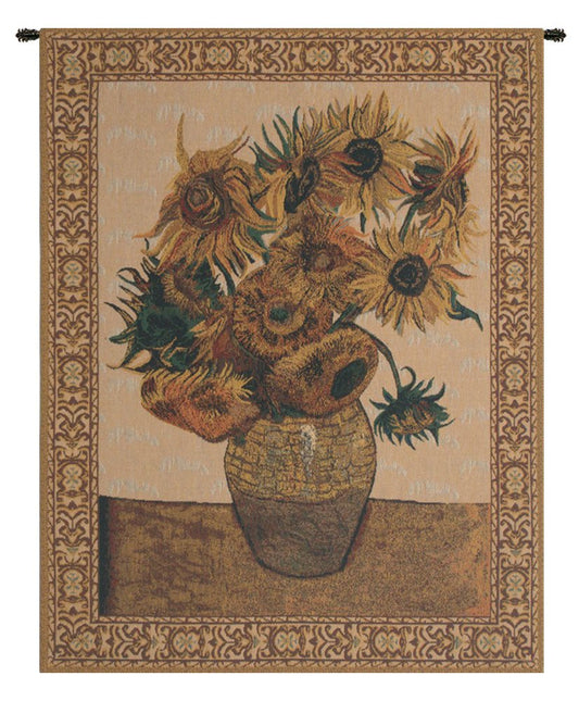 Sunflowers Belgian Tapestry Beige Vincent Van Gogh Wall Art Decor - RoseStraya.com