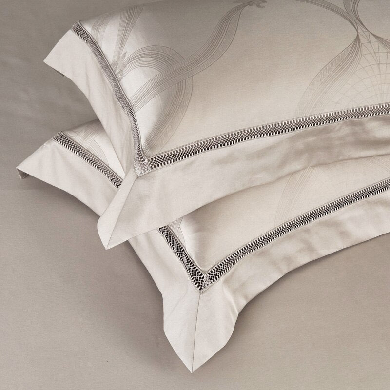Tesoro Egyptian Cotton Vintage Jacquard Duvet Cover set - RoseStraya.com