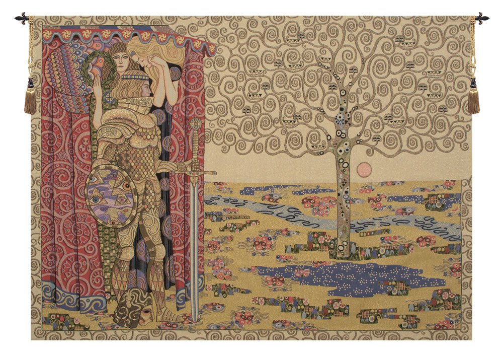 The Knight with the Tree of Life Italian Tapestry - RoseStraya.com