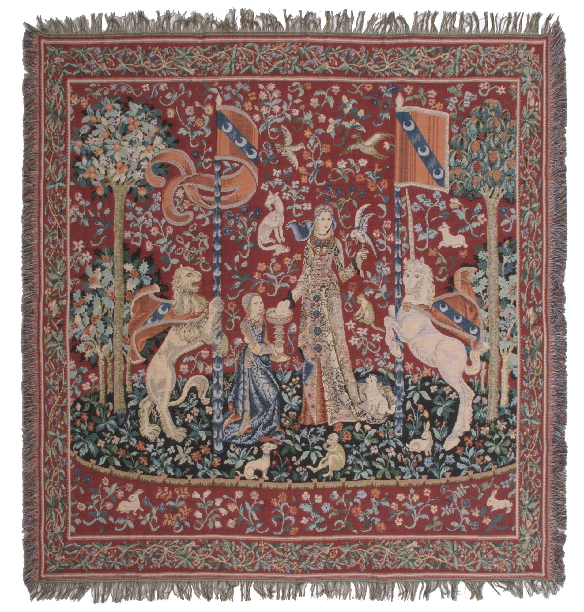 The Lady and the Unicorn III European Throw - RoseStraya.com