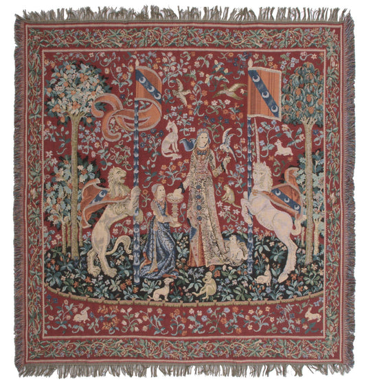The Lady and the Unicorn III European Throw - RoseStraya.com