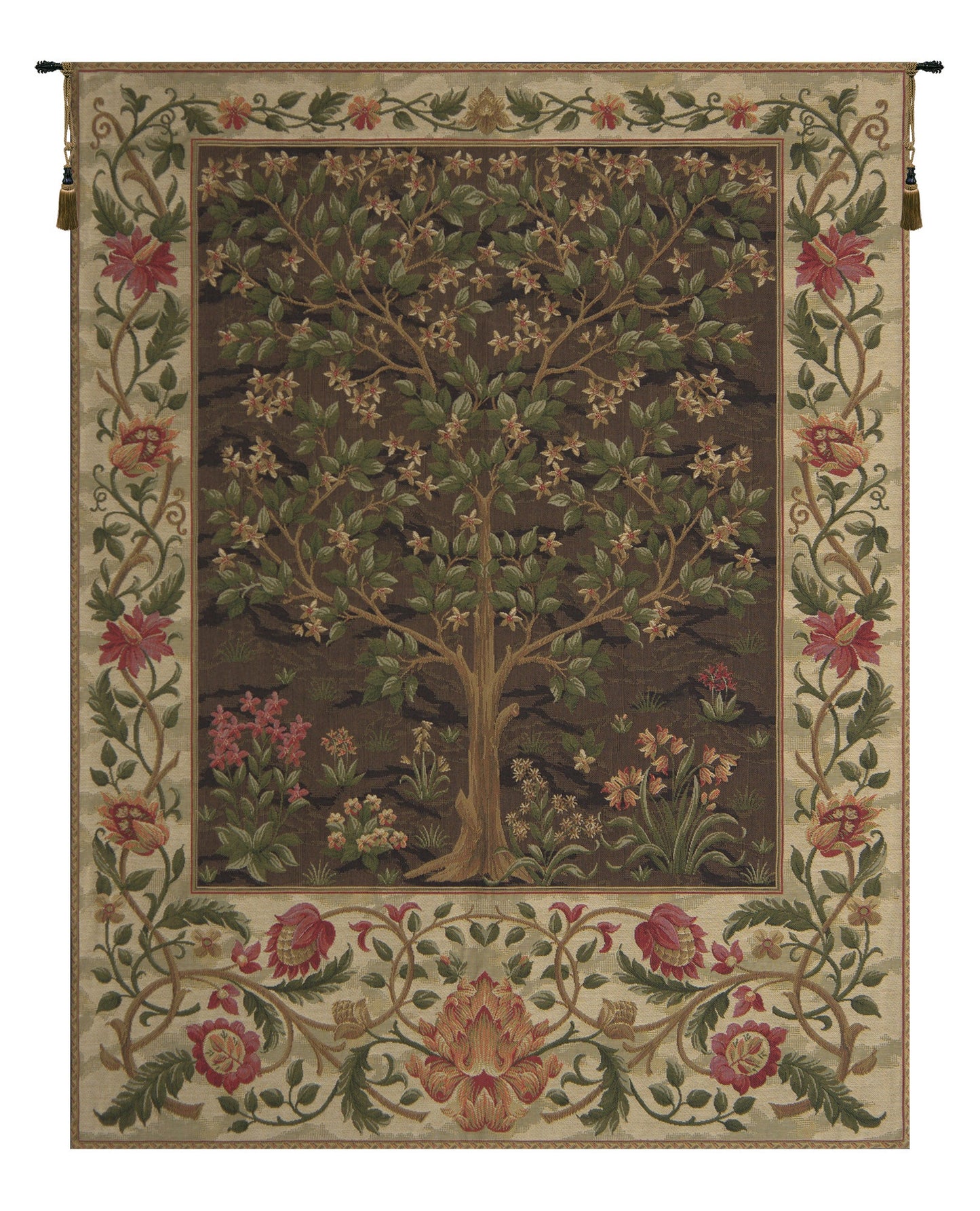 Tree of Life Beige I European Tapestry - RoseStraya.com