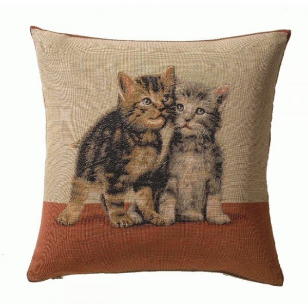Two kittens I French Cushion - RoseStraya.com