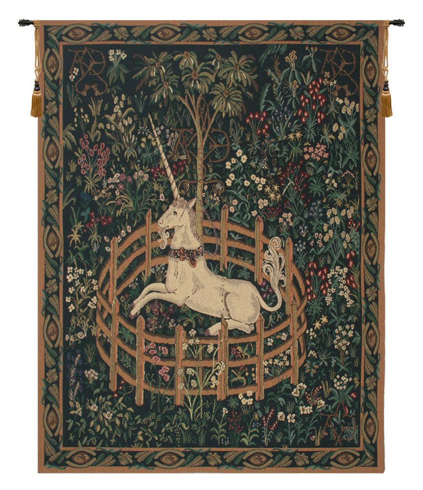 Unicorn In Captivity II (With Border) Tapestry Wholesale - RoseStraya.com