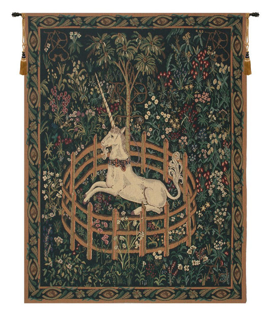 Unicorn In Captivity II (With Border) Tapestry Wholesale - RoseStraya.com