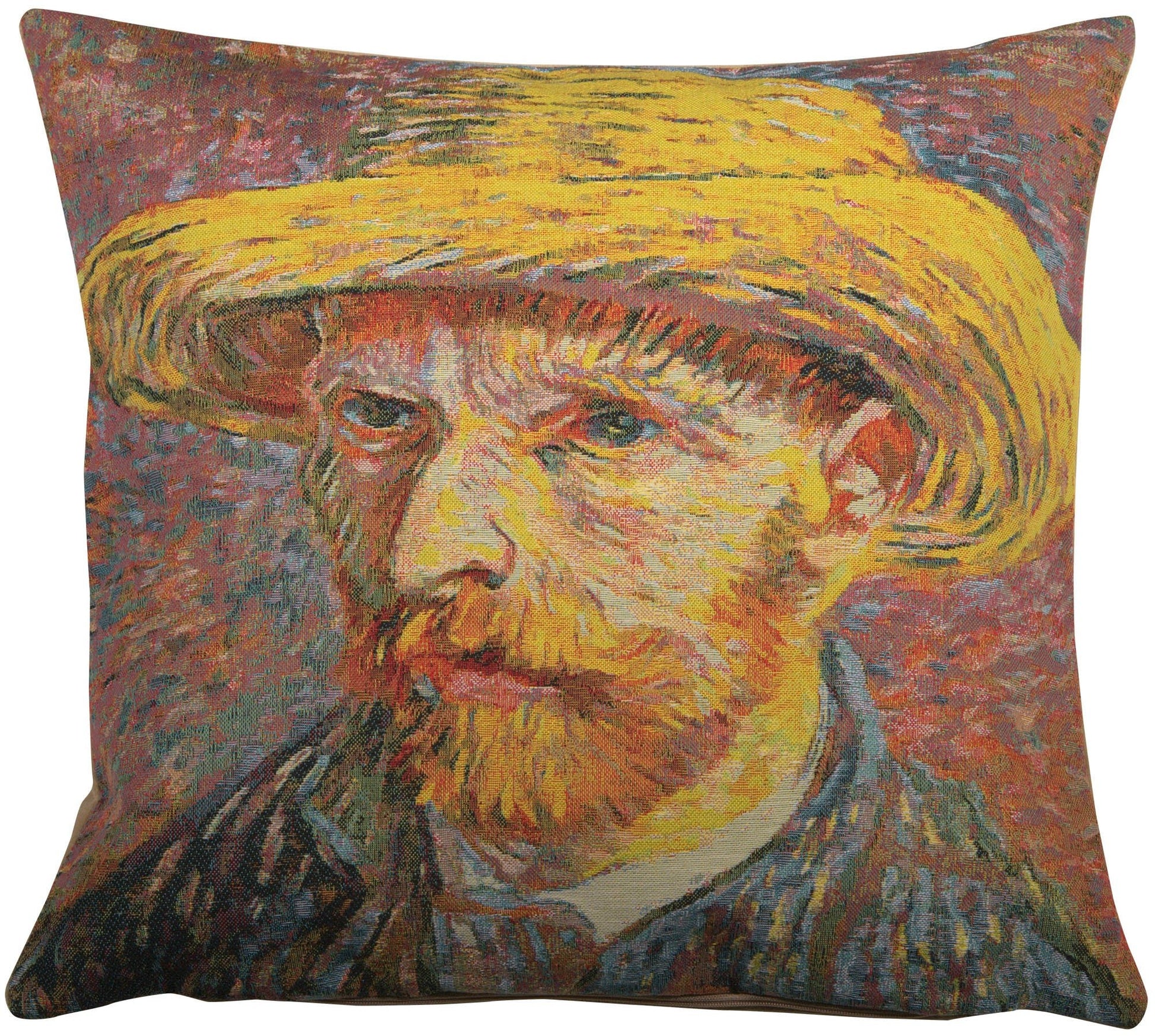 Van Gogh's Self Portrait with Straw Hat Large European Cushion Covers - RoseStraya.com