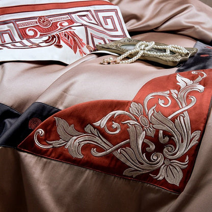 Ventura Luxury Jacquard Egyptian Cotton Embroidery Duvet Cover Set - RoseStraya.com