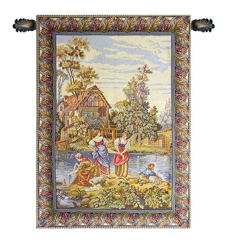 Washing by the Lake Vertical Italian Tapestry - RoseStraya.com