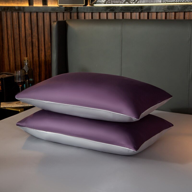 Zerua Purple Grey Reversible Egyptian Cotton Duvet Cover Set - RoseStraya.com